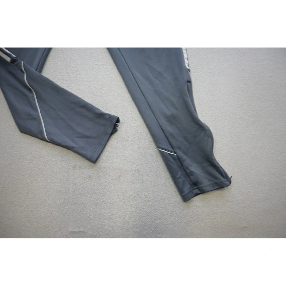 Adidas Track Sweat‎ Pants Mens Medium Grey Soccer Tapered Ankle Zip Athletic